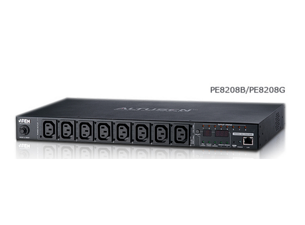 Aten Eco PDU IP 8-Port PE8208G 1U Rack plass | 16 AMP | 7xC13 | 1xC19 